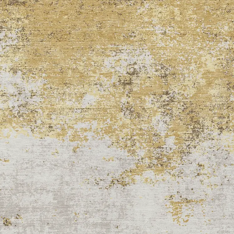 8' X 10' Gold Brown And Beige Abstract Washable Indoor Outdoor Area Rug