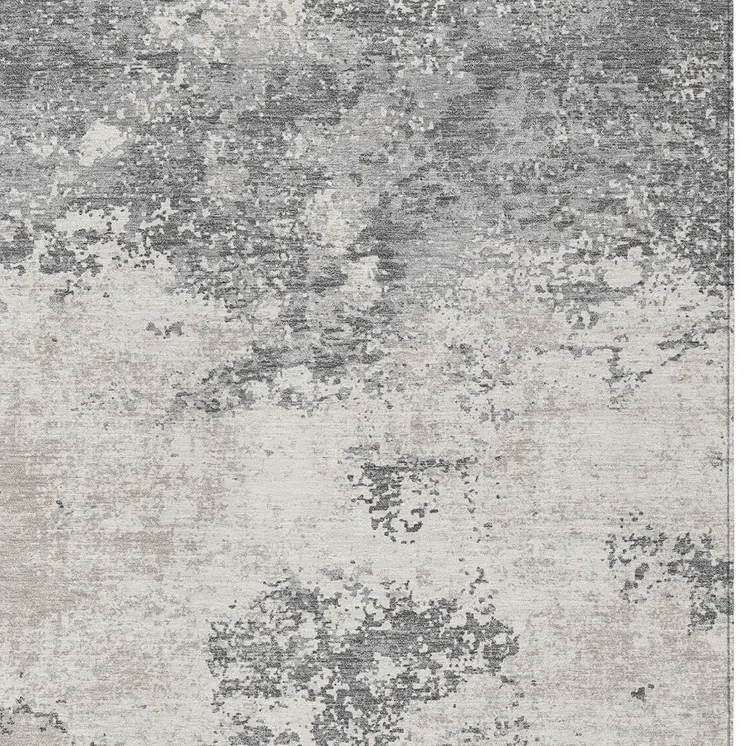3' X 5' Gray And Beige Abstract Washable Indoor Outdoor Area Rug