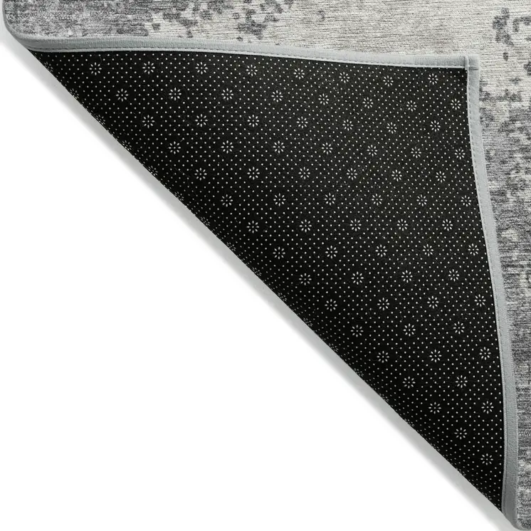 10' X 14' Gray And Beige Abstract Washable Indoor Outdoor Area Rug
