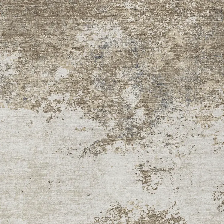 3' X 5' Taupe And Beige Abstract Washable Indoor Outdoor Area Rug