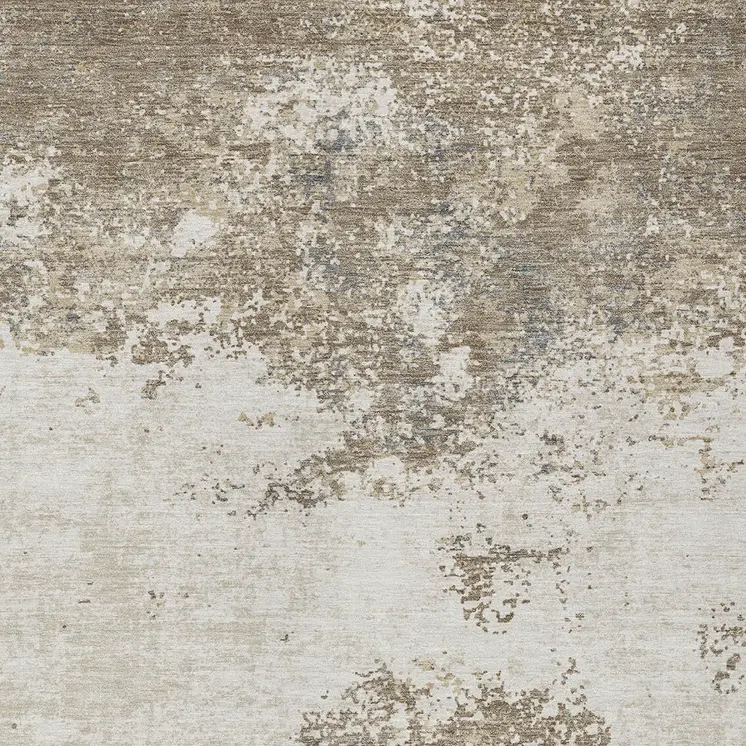 10' X 14' Taupe And Beige Abstract Washable Indoor Outdoor Area Rug