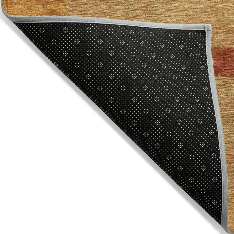 10' X 14' Copper Gray And Burgundy Abstract Washable Indoor Outdoor Area Rug