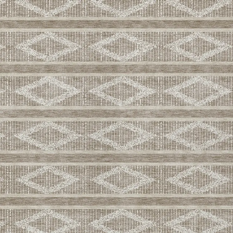 8' X 10' Taupe And Ivory Geometric Washable Indoor Outdoor Area Rug