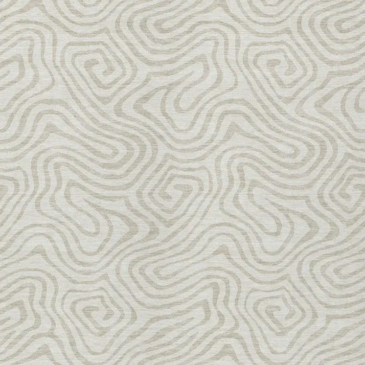 8' X 10' Ivory And Beige Abstract Washable Indoor Outdoor Area Rug