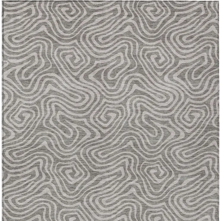 8' X 10' Taupe And Gray Abstract Washable Indoor Outdoor Area Rug