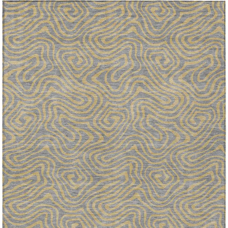 3' X 5' Gray And Beige Abstract Washable Indoor Outdoor Area Rug