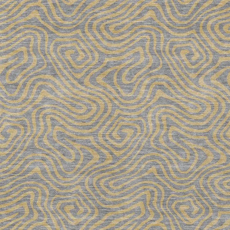 3' X 5' Gray And Beige Abstract Washable Indoor Outdoor Area Rug