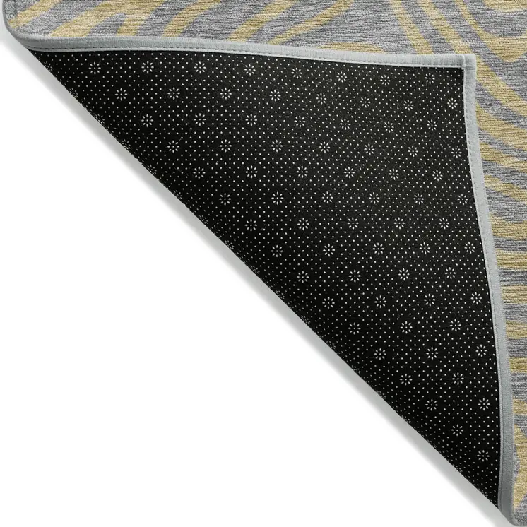 5' X 8' Gray And Beige Abstract Washable Indoor Outdoor Area Rug