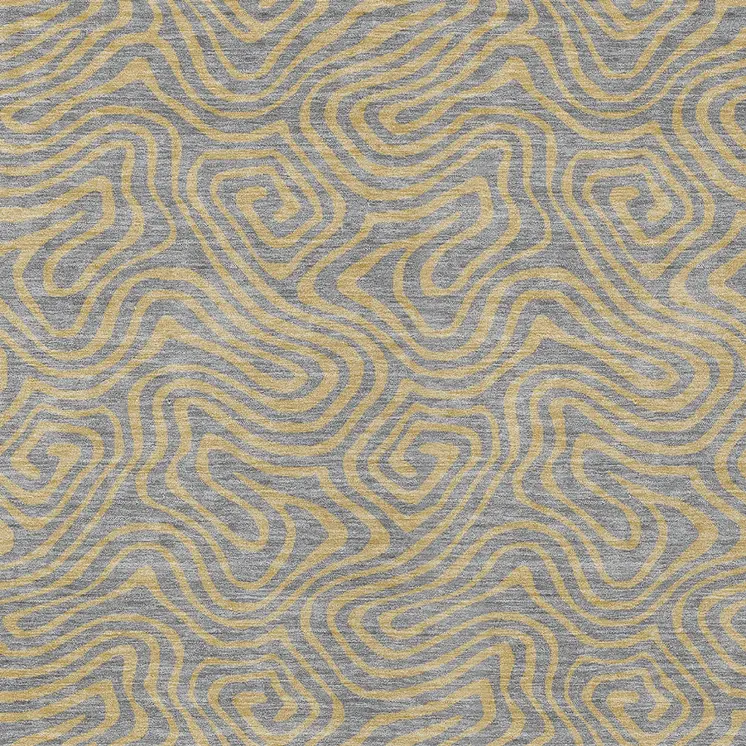 8' X 10' Gray And Beige Abstract Washable Indoor Outdoor Area Rug