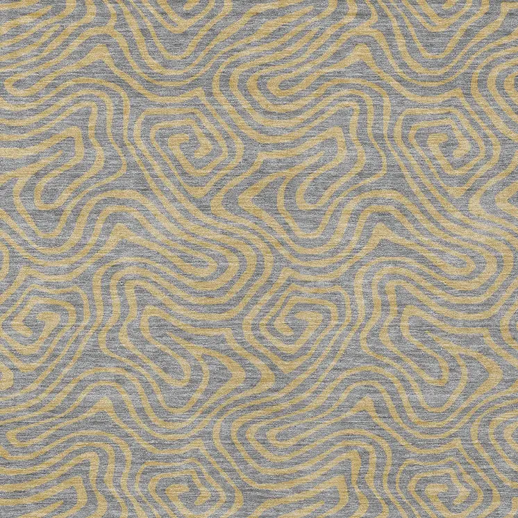 10' X 14' Gray And Beige Abstract Washable Indoor Outdoor Area Rug