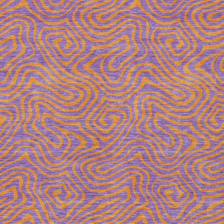 8' X 10' Purple And Copper Abstract Washable Indoor Outdoor Area Rug