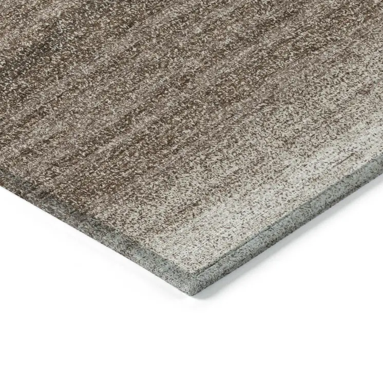 3' X 5' Brown And Beige Abstract Washable Indoor Outdoor Area Rug
