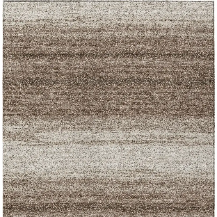5' X 8' Brown And Beige Abstract Washable Indoor Outdoor Area Rug