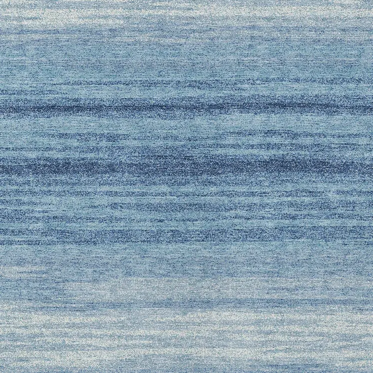 5' X 8' Blue And Ivory Abstract Washable Indoor Outdoor Area Rug