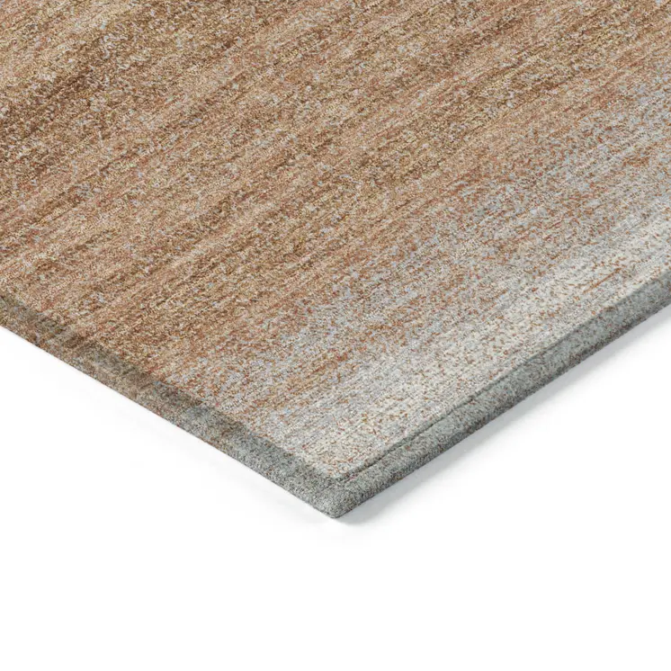 10' X 14' Copper And Beige Abstract Washable Indoor Outdoor Area Rug