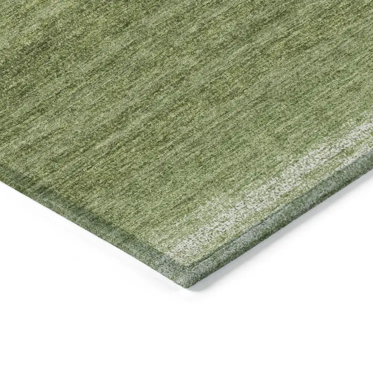 9' X 12' Green And Ivory Abstract Washable Indoor Outdoor Area Rug
