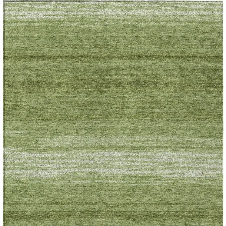 9' X 12' Green And Ivory Abstract Washable Indoor Outdoor Area Rug