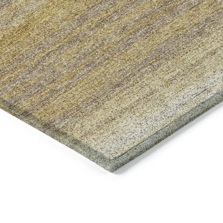 8' X 10' Gold And Beige Abstract Washable Indoor Outdoor Area Rug