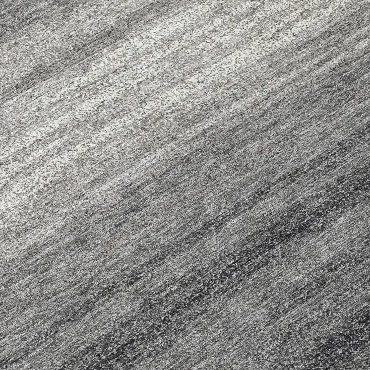 8' Gray And Charcoal Round Abstract Washable Indoor Outdoor Area Rug