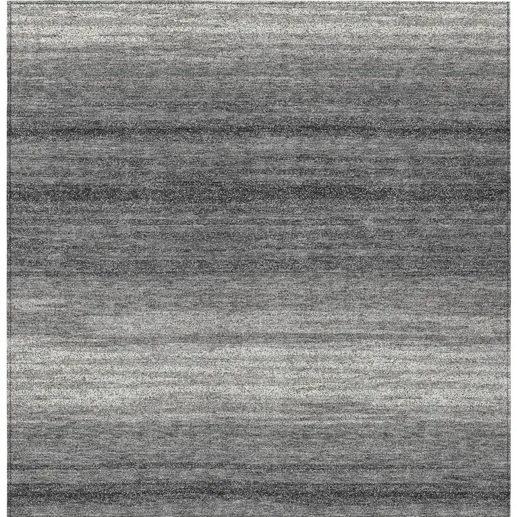 9' X 12' Gray And Charcoal Abstract Washable Indoor Outdoor Area Rug