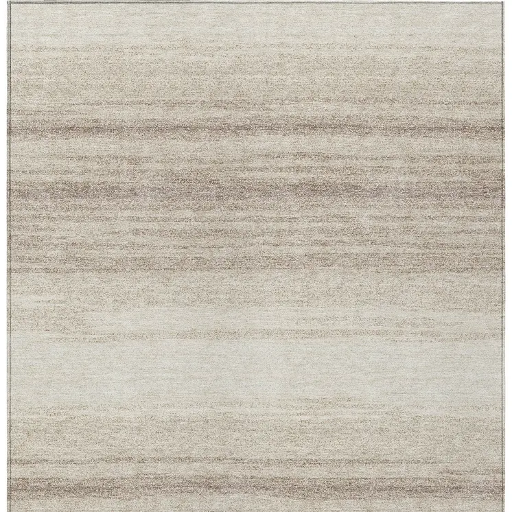 5' X 8' Ivory And Beige Abstract Washable Indoor Outdoor Area Rug