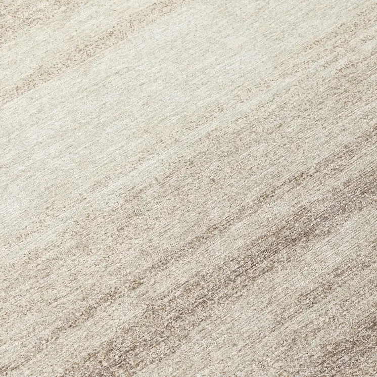 8' Ivory And Beige Round Abstract Washable Indoor Outdoor Area Rug