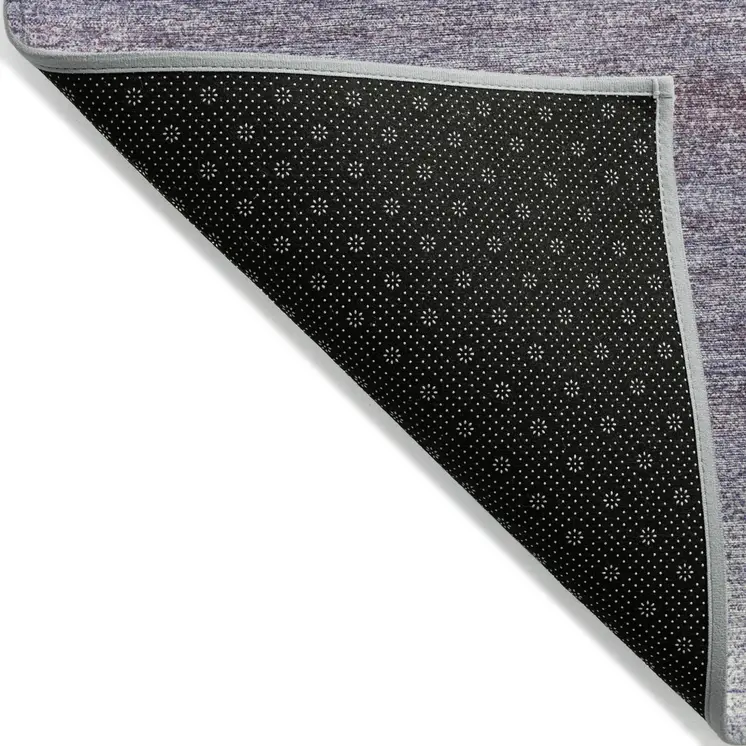 8' X 10' Lavender And Ivory Abstract Washable Indoor Outdoor Area Rug