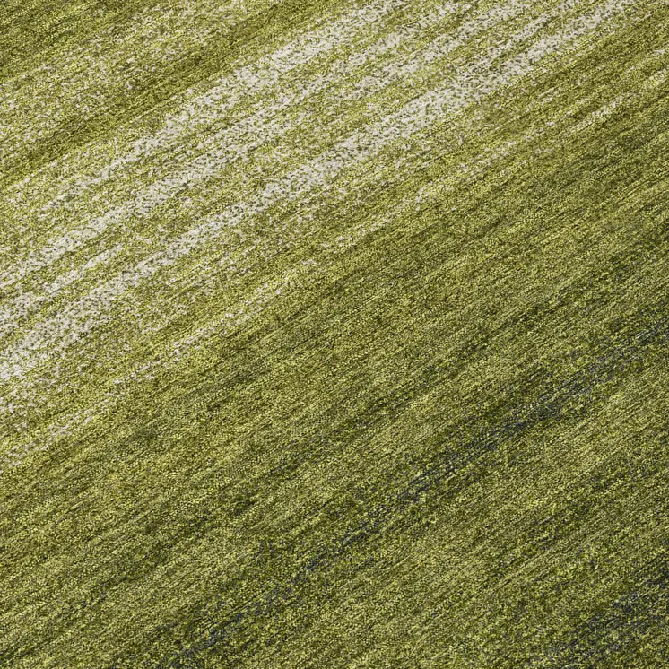 8' Olive Green And Beige Round Abstract Washable Indoor Outdoor Area Rug