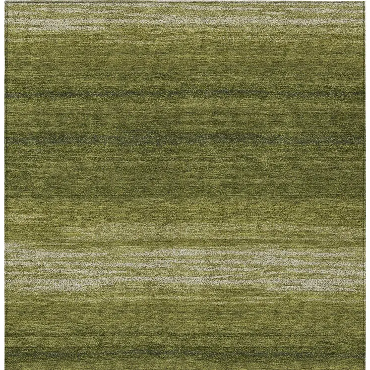 8' X 10' Olive Green And Beige Abstract Washable Indoor Outdoor Area Rug
