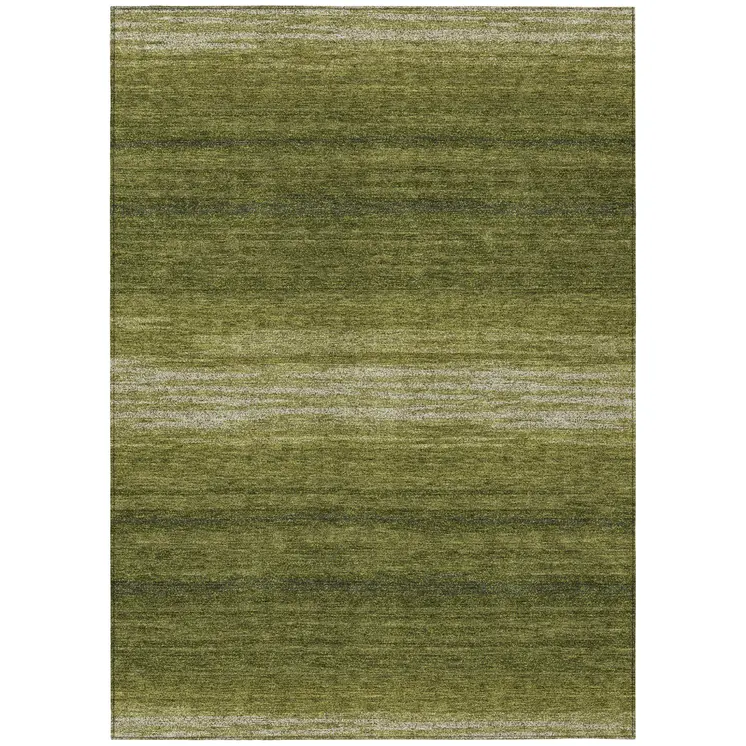 10' X 14' Olive Green And Beige Abstract Washable Indoor Outdoor Area Rug