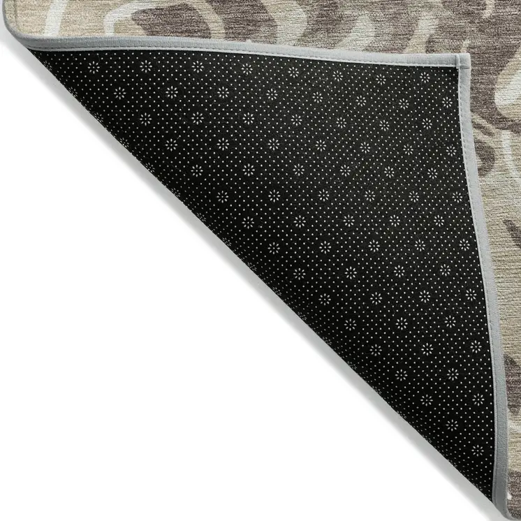 10' X 14' Beige Brown And Ivory Abstract Washable Indoor Outdoor Area Rug