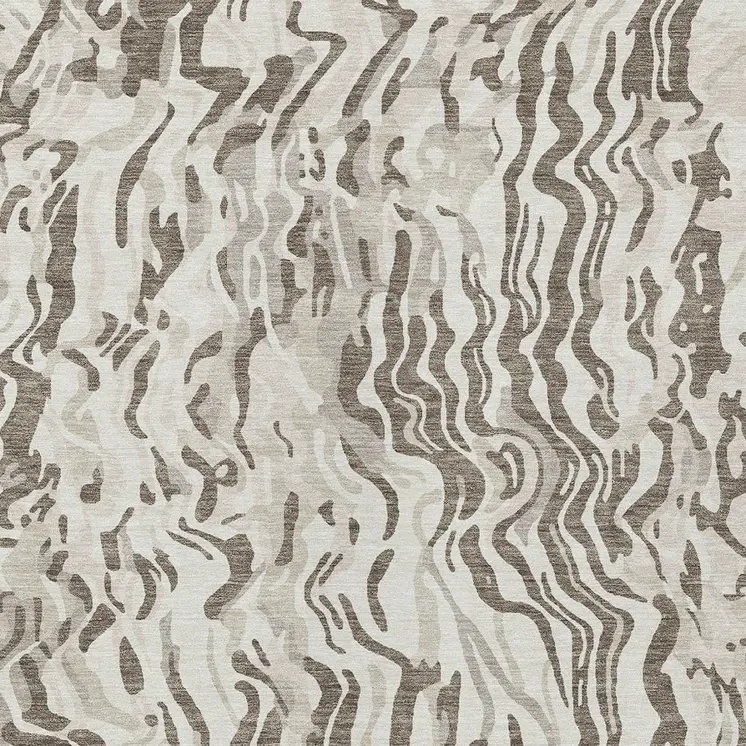 8' X 10' Gray Charcoal And Beige Abstract Washable Indoor Outdoor Area Rug