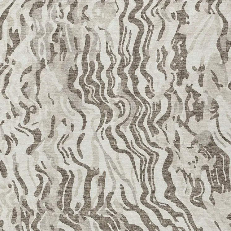 9' X 12' Gray Charcoal And Beige Abstract Washable Indoor Outdoor Area Rug
