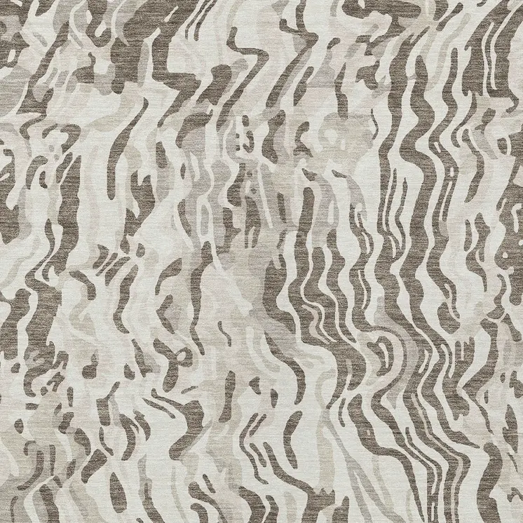 10' X 14' Gray Charcoal And Beige Abstract Washable Indoor Outdoor Area Rug