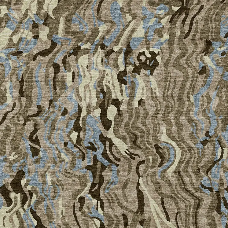 8' X 10' Taupe Brown And Beige Abstract Washable Indoor Outdoor Area Rug