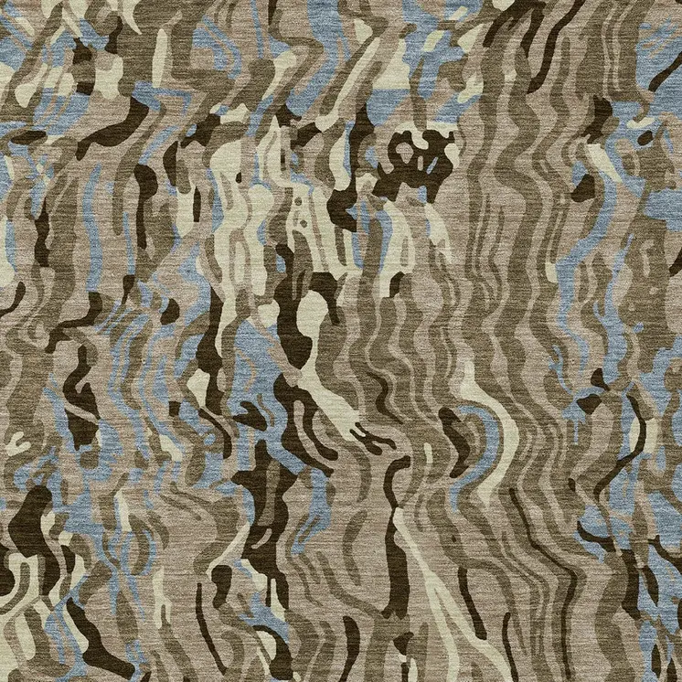10' X 14' Taupe Brown And Beige Abstract Washable Indoor Outdoor Area Rug