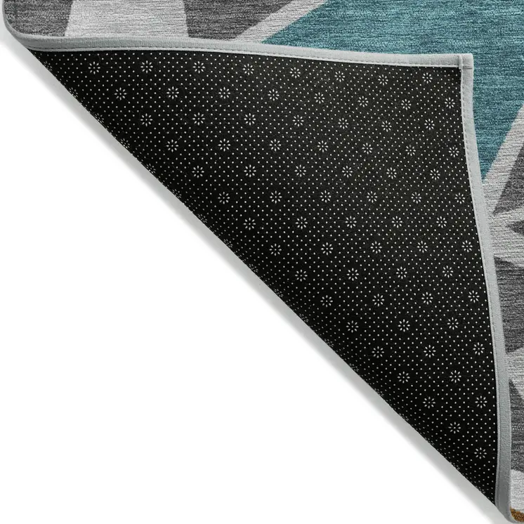 10' X 14' Gray Copper And Brown Geometric Washable Indoor Outdoor Area Rug