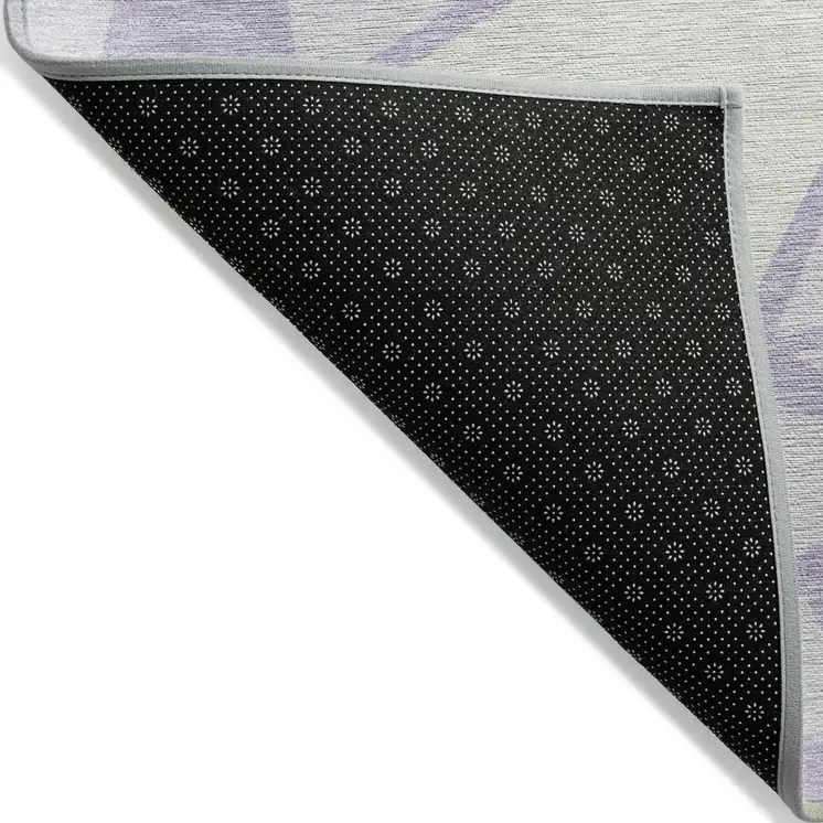 10' X 14' Lavender Purple And Green Geometric Washable Indoor Outdoor Area Rug