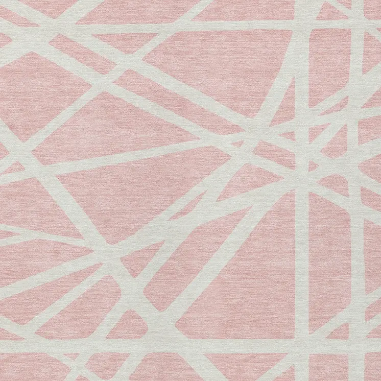 5' X 8' Pink And Gray Geometric Washable Indoor Outdoor Area Rug