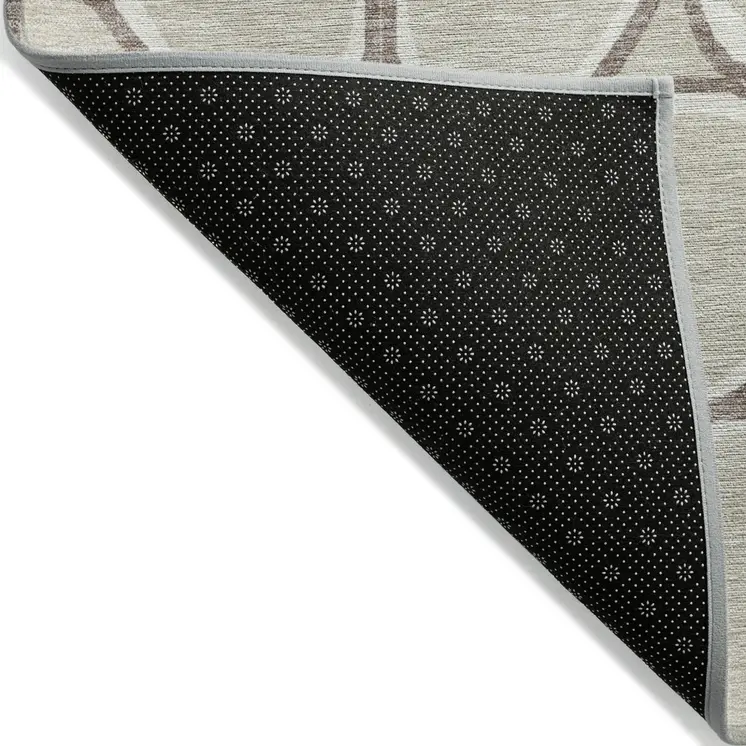 10' X 14' Beige And Brown Abstract Washable Indoor Outdoor Area Rug