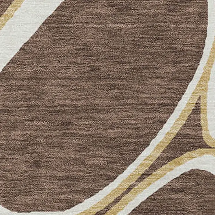 8' X 10' Black Ivory And Beige Abstract Washable Indoor Outdoor Area Rug