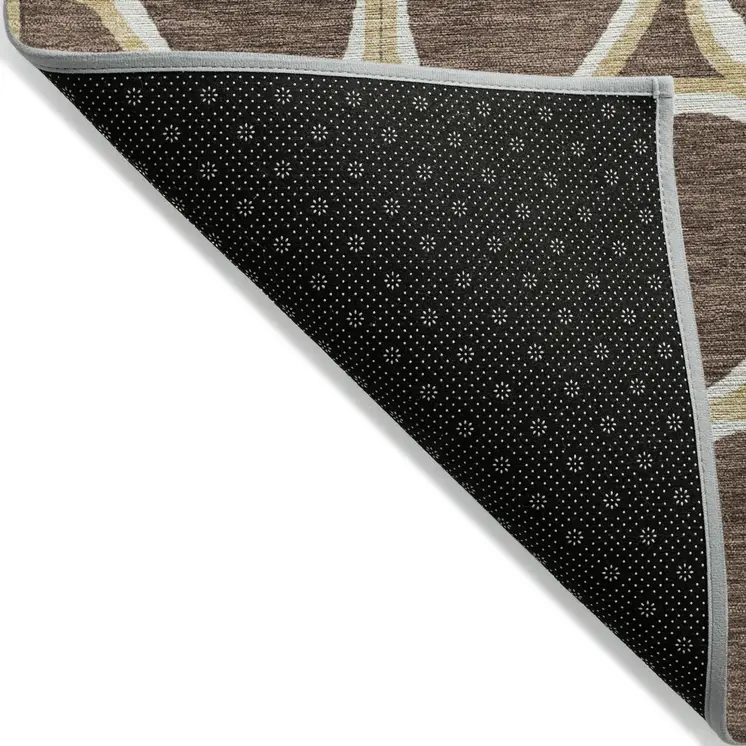 9' X 12' Black Ivory And Beige Abstract Washable Indoor Outdoor Area Rug
