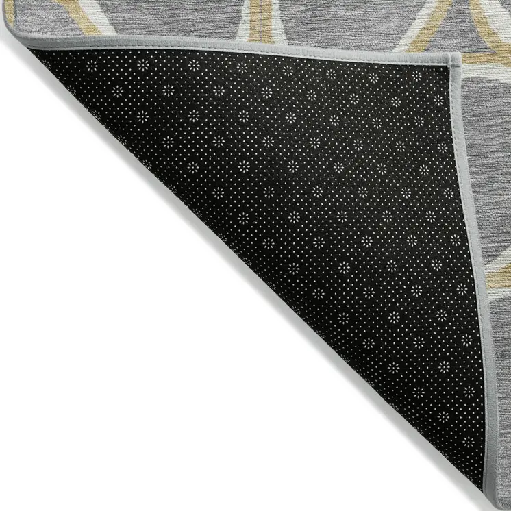8' X 10' Gray Ivory And Beige Abstract Washable Indoor Outdoor Area Rug