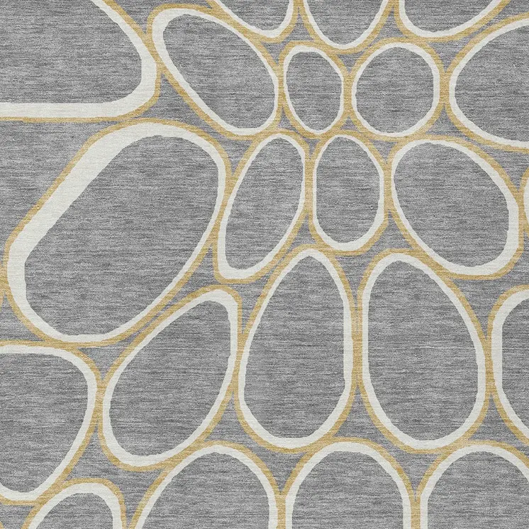 9' X 12' Gray Ivory And Beige Abstract Washable Indoor Outdoor Area Rug