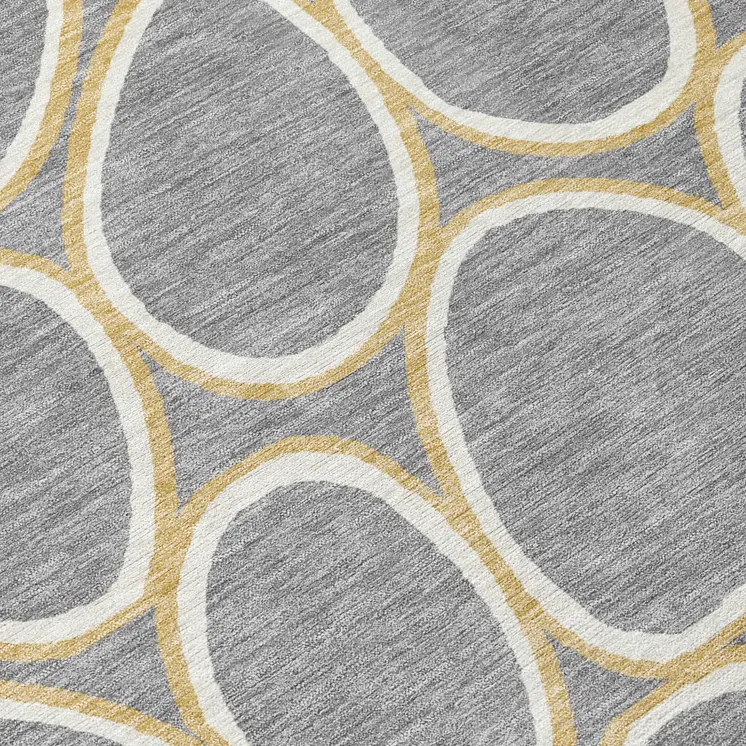 10' X 14' Gray Ivory And Beige Abstract Washable Indoor Outdoor Area Rug