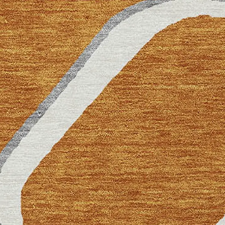 3' X 5' Copper Gray And Ivory Abstract Washable Indoor Outdoor Area Rug