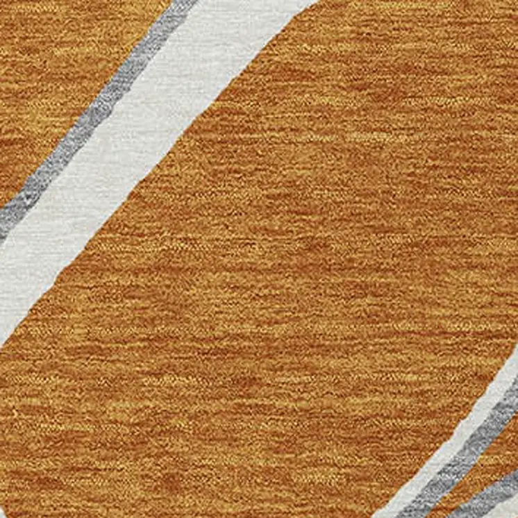 5' X 8' Copper Gray And Ivory Abstract Washable Indoor Outdoor Area Rug