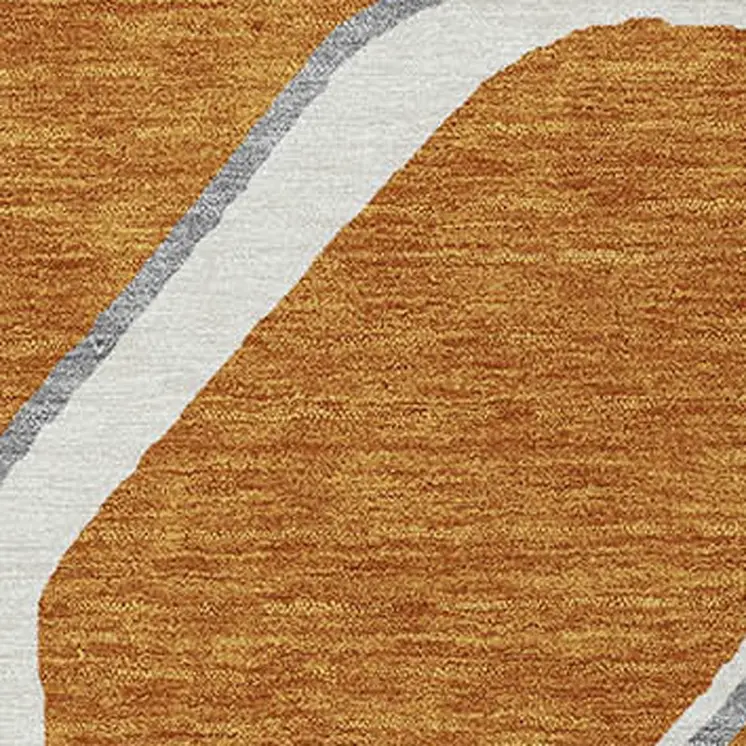9' X 12' Copper Gray And Ivory Abstract Washable Indoor Outdoor Area Rug