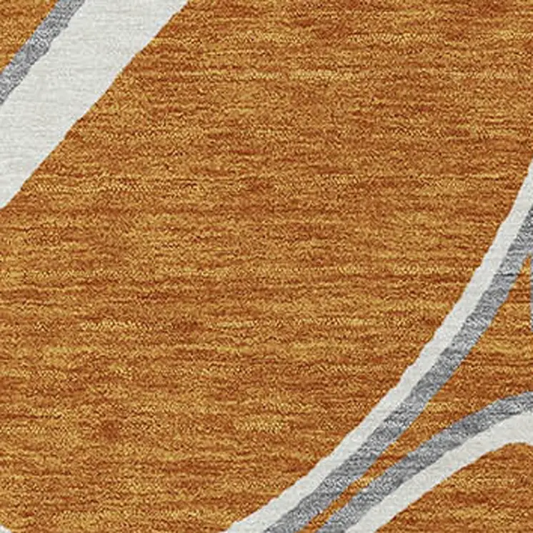 10' X 14' Copper Gray And Ivory Abstract Washable Indoor Outdoor Area Rug