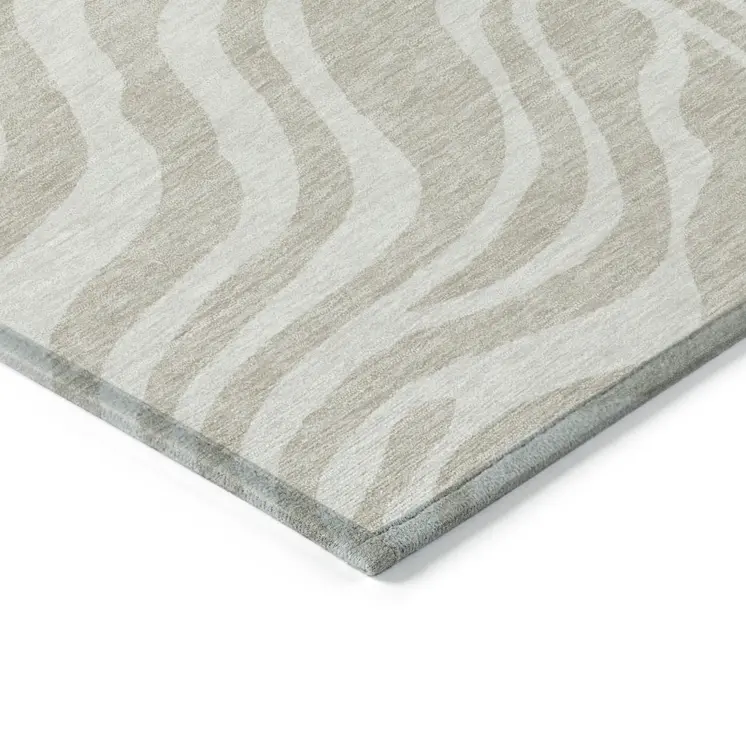 3' X 5' Beige And Tan Animal Print Washable Indoor Outdoor Area Rug